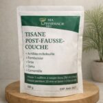 Tisane Post Fausse Couche à base de feuilles de framboisier, ortie piquante, achillée millefeuille et camomille pour accompagner naturellement le bien-être féminin après une perte de grossesse.